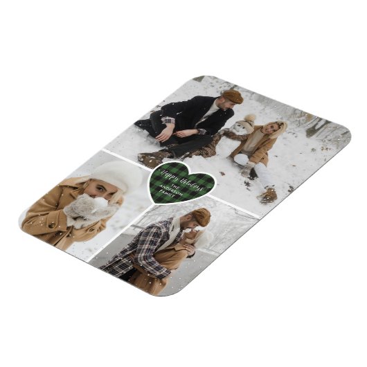 Green Buffalo Kariert Snow Foto Urlaub Magnet (Linke Seite)