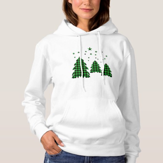 Green Buffalo Kariert Trees Hoodie Sweatshirt (Vorderseite)