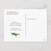 Green Buffalo Kariert Watercolor Foto Weihnachten (Rückseite)