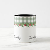 Green Buffalo Kariert Weihnachten Zweifarbige Tasse (Mittel)