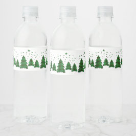 Green Buffalo Kariert XMAS Tree Water Flasche Labe Wasserflaschenetikett