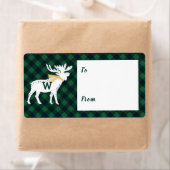 Green Buffalo Karierte Elche Monogram Weihnachten (Insitu)