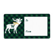 Green Buffalo Karierte Elche Monogram Weihnachten (Vorne)