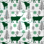 Green Buffalo Kariertes Longhorn Muster Stoff (Kachel)