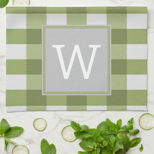 Green Buffalo Kariertes Monogram Handtuch (Gefaltet)