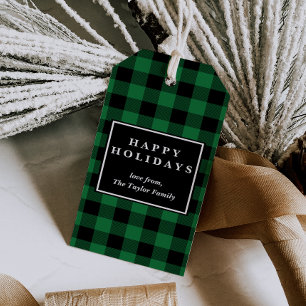 Green Buffalo Kariertes Muster Weihnachten Geschenkanhänger