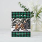 Green Buffalo Kariertes Muster Weihnachtsfeiertag Feiertagspostkarte (Stehend Vorderseite)