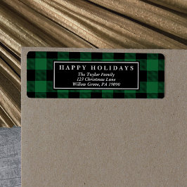 Green Buffalo Kariertes Muster Weihnachtskarte