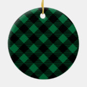 Green Buffalo Kariertes Puppy-Hund-Foto Keramikornament (Hinten)