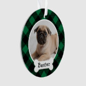 Green Buffalo Kariertes Puppy-Hund-Foto Ornament (Vorderseite)