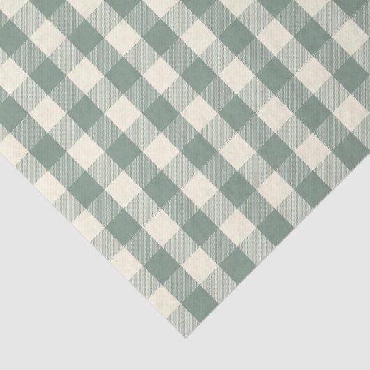 Green Buffalo Karo Gingham Seidenpapier (Detail)