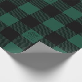 Green Buffalo Karo Karierter Personalisierter Urla Geschenkpapier