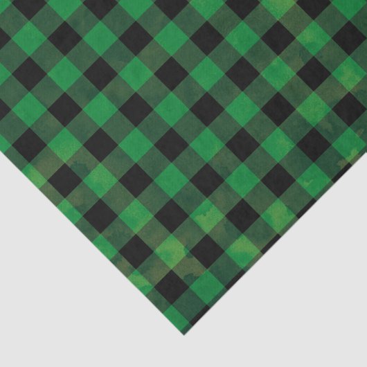 Green Buffalo Karo mit Wash Texture Seidenpapier (Ausschnitt)