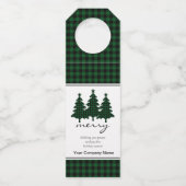 Green Buffalo Karo Pine Trees Corporate Flaschenanhänger (Vorderseite)