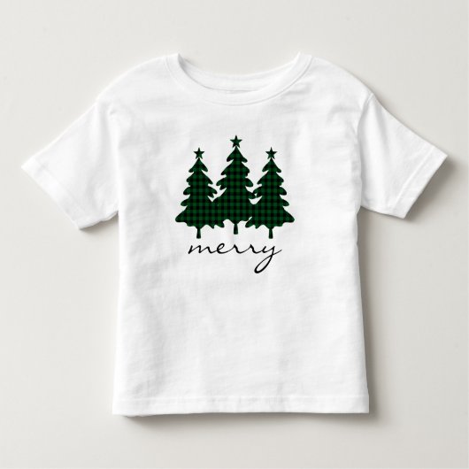 Green Buffalo Karo Pine Trees Kleinkind T-shirt (Vorderseite)