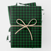 Green Buffalo Karo Pine Trees Weinroute Weihnachte Geschenkpapier Set (Beispiel)
