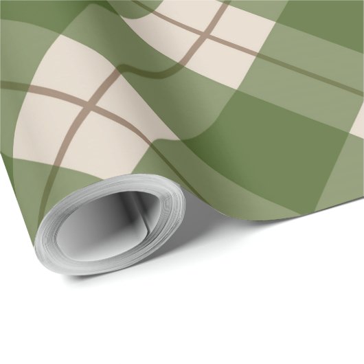 Green Buffalo Karo Weihnachten Geschenkpapier (Rolleneckpunkt)