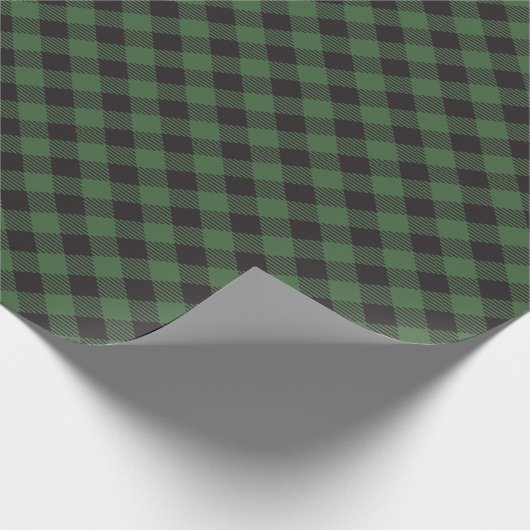 Green Buffalo Plaid Geschenkpapier (Ecke)