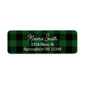Green buffalo plaid winter return address (Vorne)