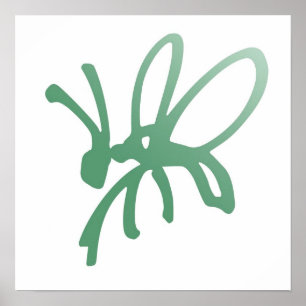 Green Bug Print Poster