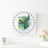 Green bull | Trade Design Quadratische Wanduhr (Zuhause)