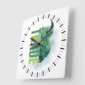 Green bull | Trade Design Quadratische Wanduhr (Winkel)
