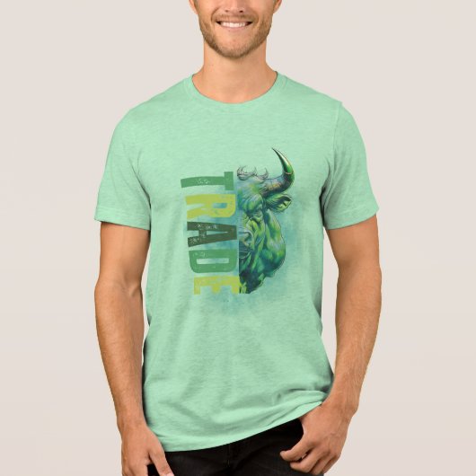 Green bull | Trade Design Tri-Blend Shirt (Vorderseite)