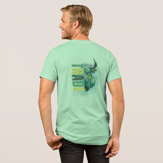 Green bull | Trade Design Tri-Blend Shirt (Rückseite voll)