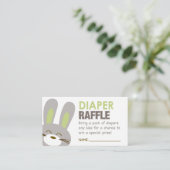 Green Bunny Diaper Raffle Ticket Begleitkarte (Stehend Vorderseite)