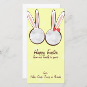 Green Bunny Oaster Foto Cards Feiertagskarte (Vorne/Hinten)