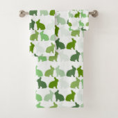 Green Bunny Oaster Spring Bunnies Rabbit Badhandtuch Set (Insitu)