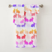 Green Bunny Oaster Spring Bunnies Rabbit Bath Towe Badhandtuch Set (Insitu)