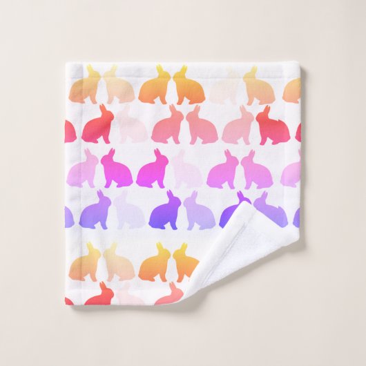 Green Bunny Oaster Spring Bunnies Rabbit Bath Towe Badhandtuch Set (Waschlappen)