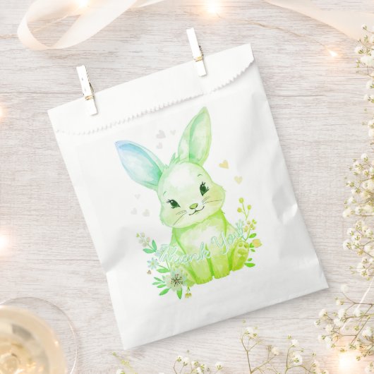 Green Bunny Party, Forest Animal Baby Shower Geschenktütchen (Ausgeschnitten)