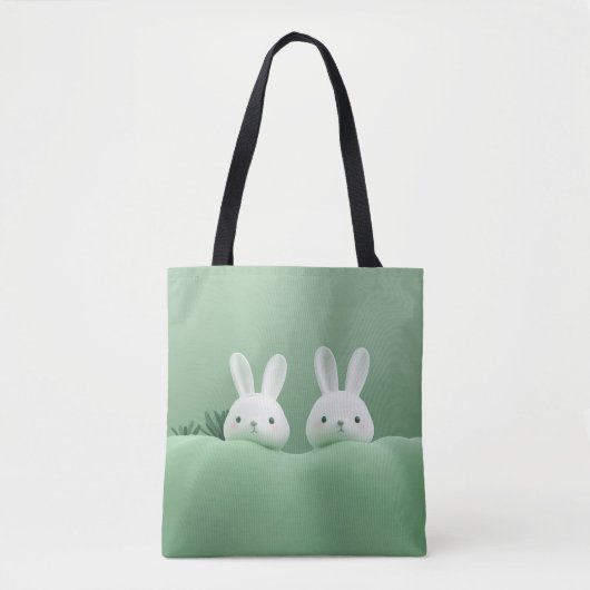 Green Bunny Tote Bag Tasche (Vorderseite)