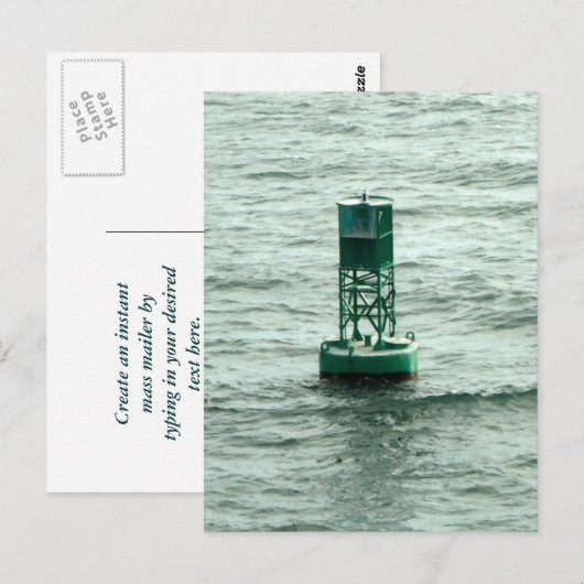 Green Buoy Postkarte (Vorne/Hinten)
