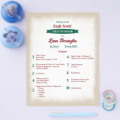 Green, Burgundy Eagle Court of Honor Program Flyer (Einzeln)