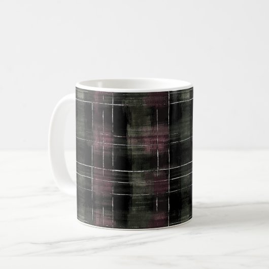 Green Burgundy Stripes Kaffeetasse (Vorderseite Links)
