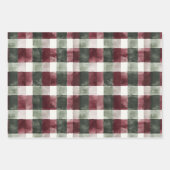 Green Burgundy Stripes Weihnachten Geschenkpapier Set (Vorderseite 2)