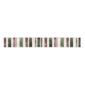 Green Burgundy Stripes Weihnachten Ripsband (Vorderseite)