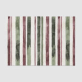 Green Burgundy Stripes Weihnachten Seidenpapier (Vorderseite)