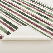 Green Burgundy Stripes Weihnachten Sherpadecke (3/4)