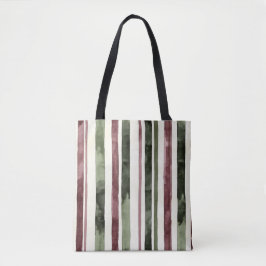 Green Burgundy Stripes Weihnachten Tasche