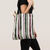 Green Burgundy Stripes Weihnachten Tasche (Von Nahem)