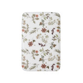 Green Burgundy Wildflower Badematte (Vorderseite Vertikal)