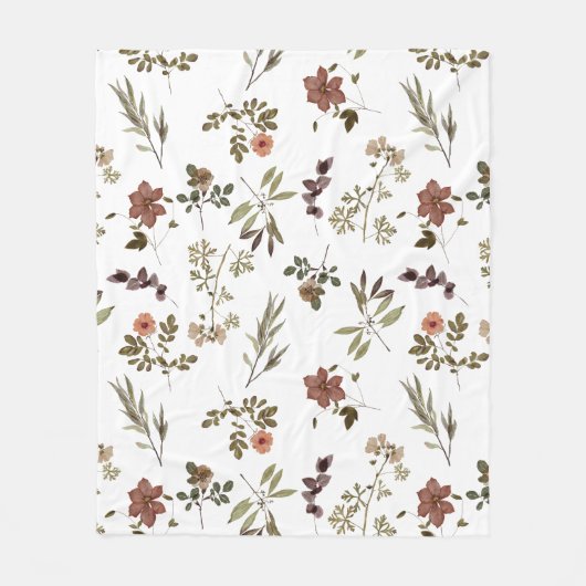 Green Burgundy Wildflower Fleecedecke (Vorderseite)