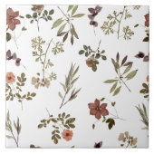 Green Burgundy Wildflower Fliese (Vorderseite)