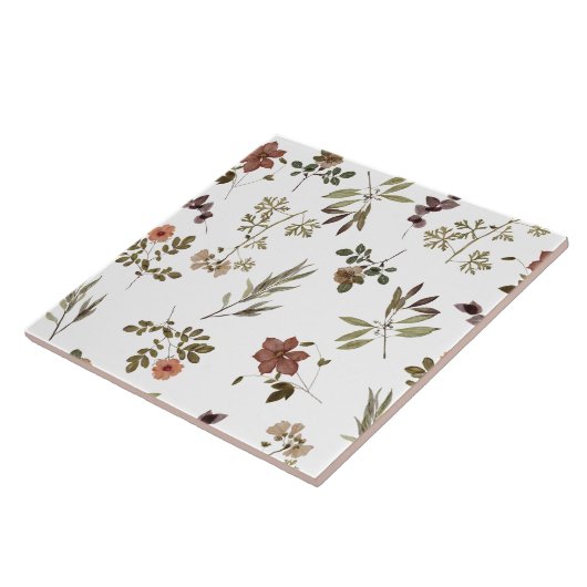 Green Burgundy Wildflower Fliese (Seite)