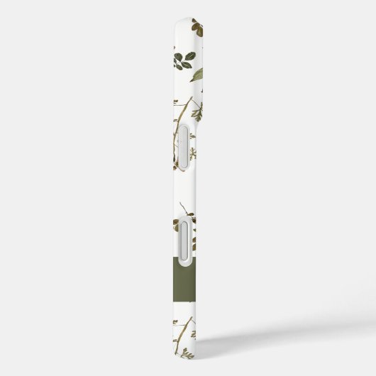 Green Burgundy Wildflower Monogram Name Case-Mate iPhone Hülle (Rückseite / Rechts)