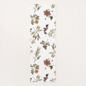 Green Burgundy Wildflower Monogram Name Yogamatte (Rückseite)